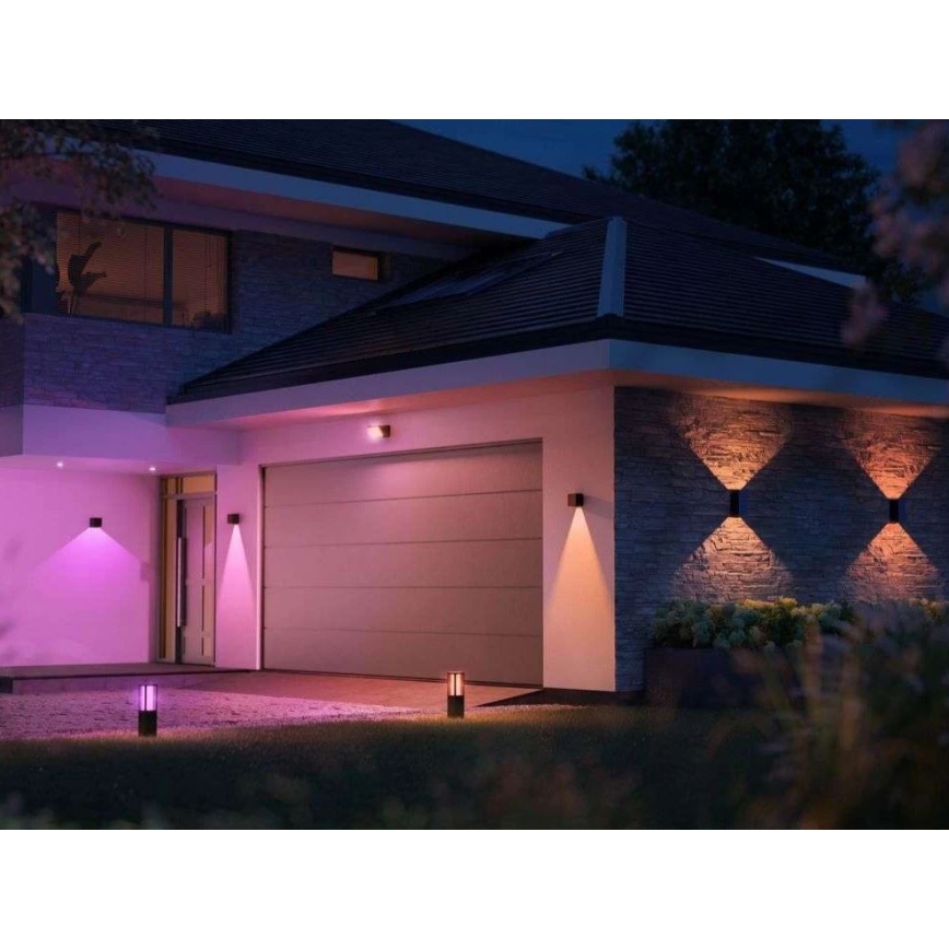 Philips - SADA 2x LED RGBW Stmatelné venkovní nástěnné svítidlo Hue RESONATE LED/8W/230V 2000-6500K IP44