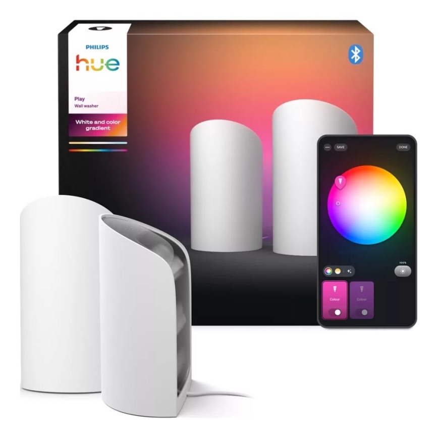 Philips - SADA 2x LED RGBW Stmívatelné projekční svítidlo Hue PLAY Wall Washer LED/20W/230V 2000–6500K bílá