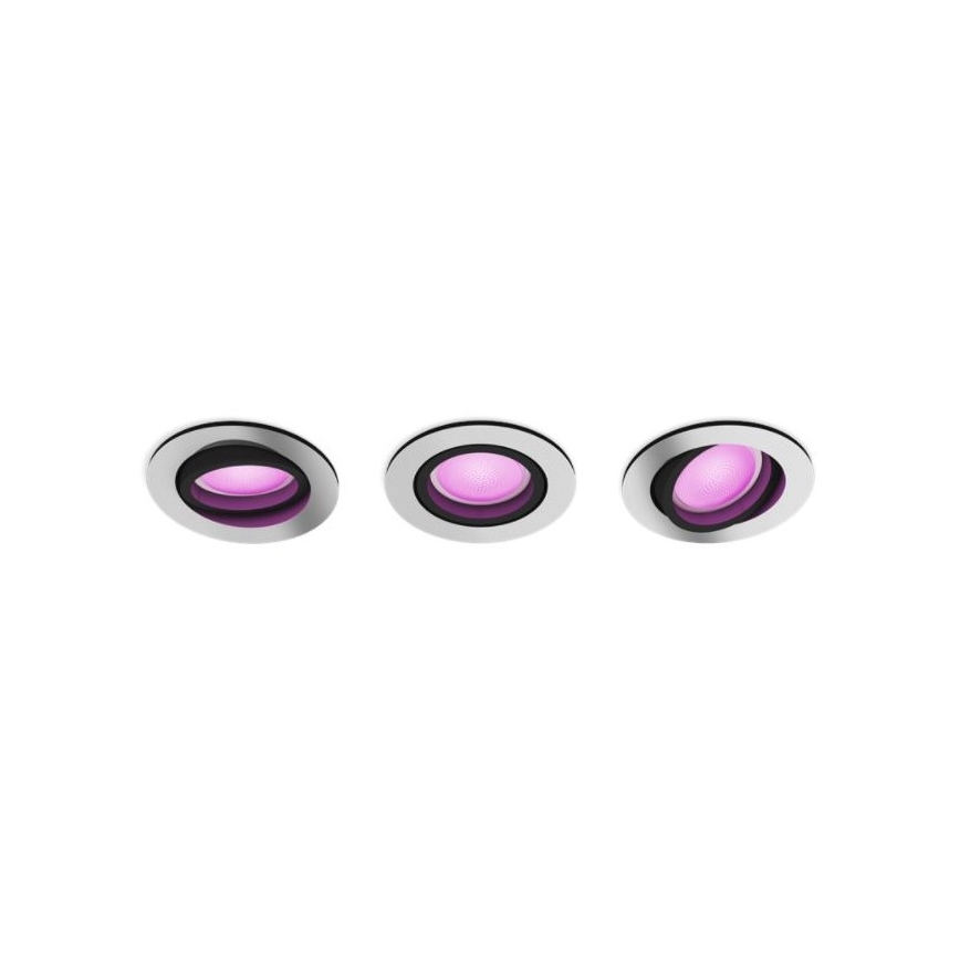 Philips - SADA 3x LED RGB Stmívatelné podhledové svítidlo Hue CENTURA 1xGU10/5,7W/230V 2000-6500K