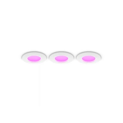 Philips - SADA 3x LED RGBW Stmívatelné koupelnové podhledové svítidlo Hue SLIM LED/8,3W/230V 1000-20000K bílá P44