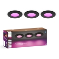 Philips - SADA 3x LED RGBW Stmívatelné koupelnové podhledové svítidlo Hue SLIM LED/8,3W/230V 1000-20000K černá P44