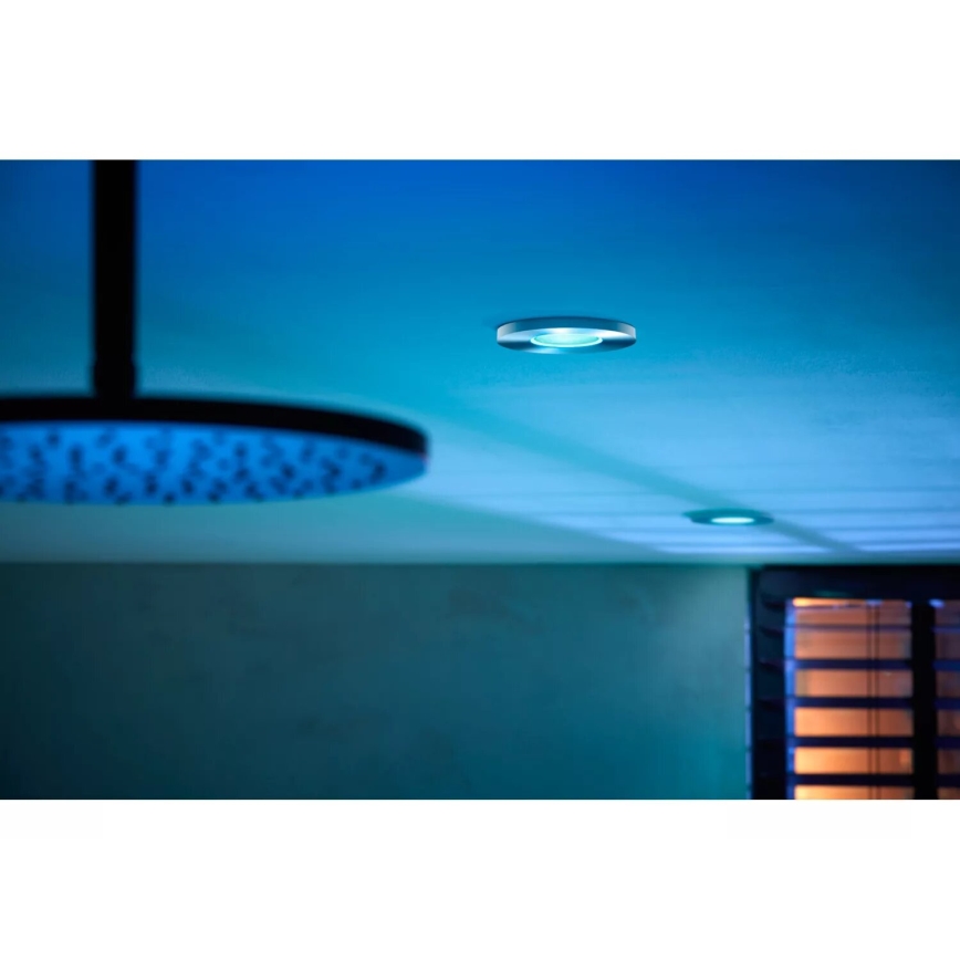 Philips - SADA 3x LED RGBW Stmívatelné koupelnové podhledové svítidlo Hue XAMENTO 1xGU10/4,2W/230V IP44 2000-6500K
