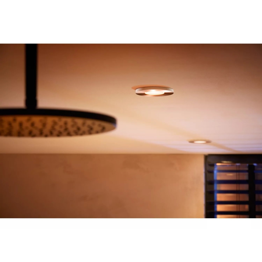 Philips - SADA 3x LED RGBW Stmívatelné koupelnové podhledové svítidlo Hue XAMENTO 1xGU10/4,2W/230V IP44 2000-6500K