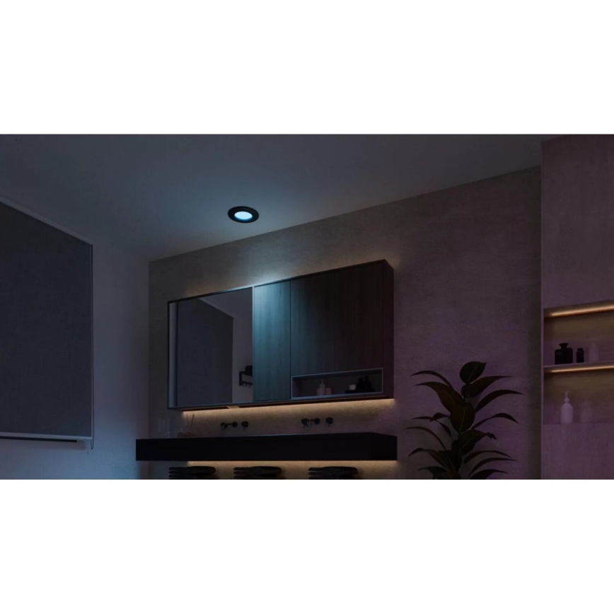 Philips - SADA 3x LED RGBW Stmívatelné koupelnové podhledové svítidlo Hue SLIM LED/8,3W/230V IP44 2000-6500K