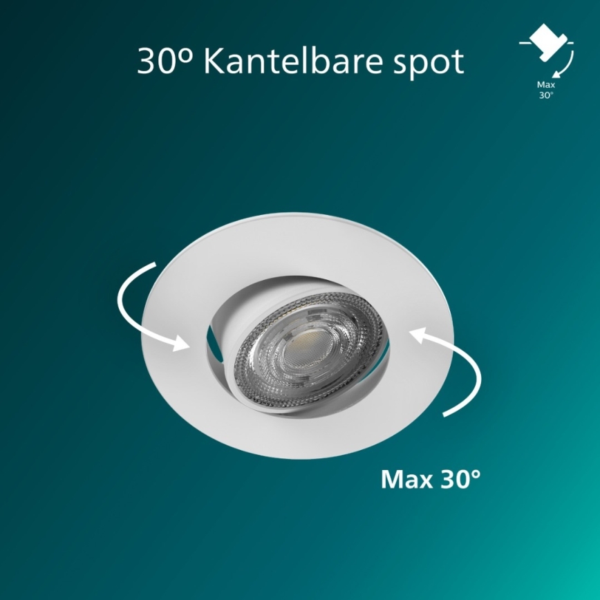 Philips - SADA 3x LED Stmívatelné podhledové svítidlo CILANTRO LED/5W/230V 2700K černá