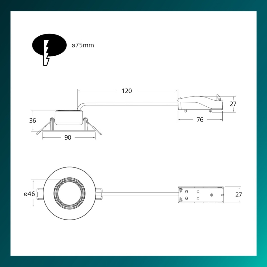 Philips - SADA 3x LED Stmívatelné podhledové svítidlo CILANTRO LED/5W/230V 4000K černá