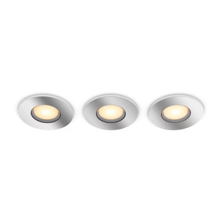 Philips - SADA 3x LED Stmívatelné koupelnové podhledové svítidlo Hue ADORE BATHROOM 1xGU10/4,2W/230V 2200-6500K IP44