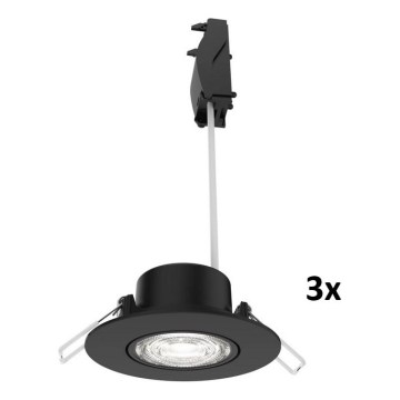Philips - SADA 3x LED Stmívatelné podhledové svítidlo CILANTRO LED/5W/230V 4000K černá