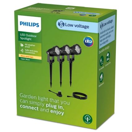 Philips - SADA 3x LED Venkovní bodové svítidlo CAPER LED/1,5W/24/230V IP44