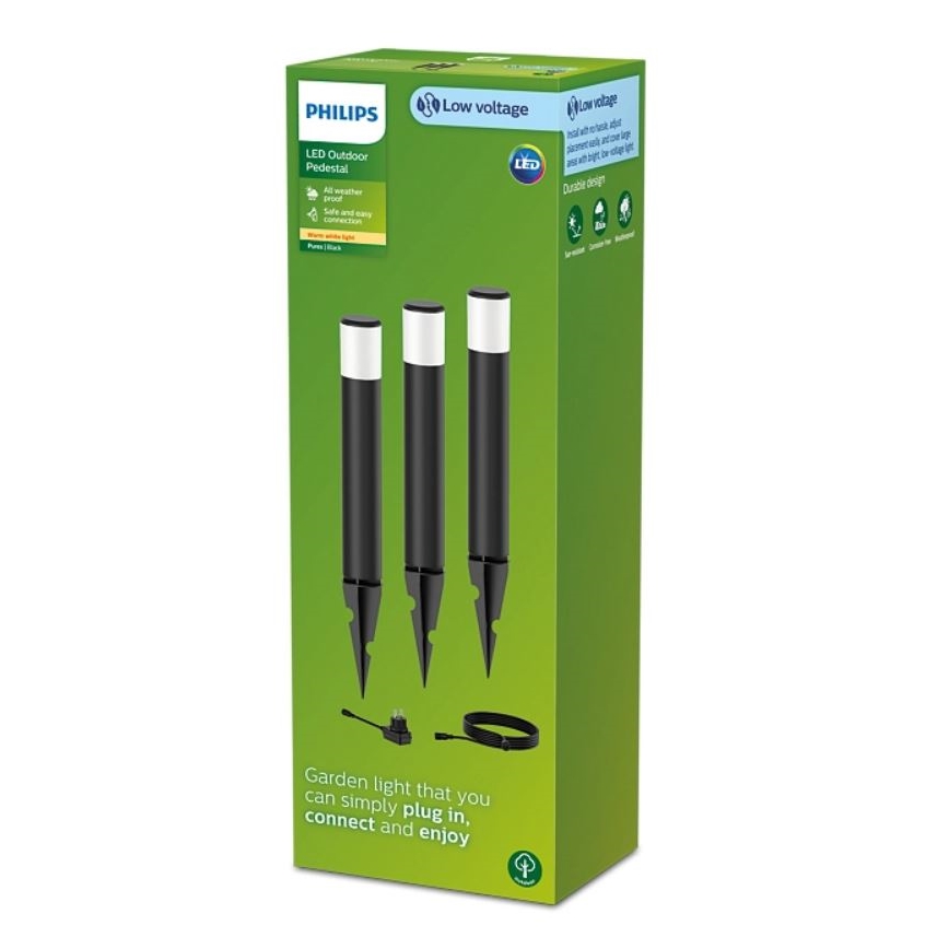 Philips - SADA 3x LED Venkovní lampa PUREX LED/1,5W/24/230V IP44