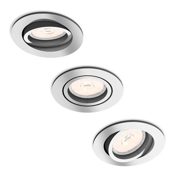 Philips - SADA 3x Podhledové svítidlo 1xGU10/5,5W/230V lesklý chrom