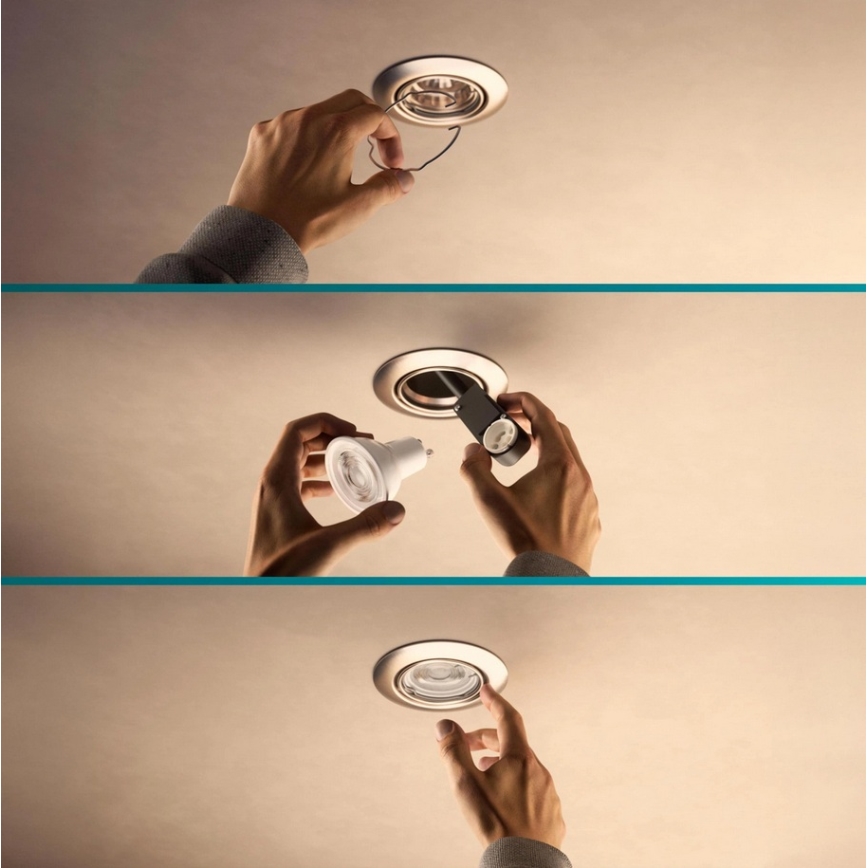 Philips - SADA 3x Podhledové svítidlo PERIDOT 1xGU10/7W/230V bílá