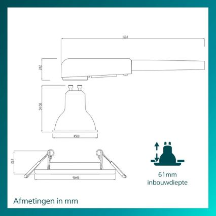 Philips - SADA 3x Podhledové svítidlo PERIDOT 1xGU10/7W/230V černá