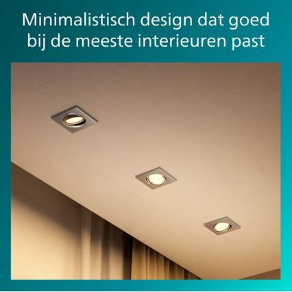 Philips - SADA 3x Podhledové svítidlo PERIDOT 1xGU10/7W/230V stříbrná