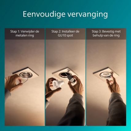 Philips - SADA 3x Podhledové svítidlo PERIDOT 1xGU10/7W/230V stříbrná