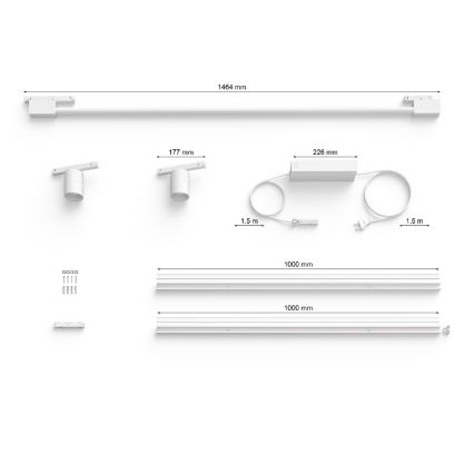 Philips - SADA 3xLED RGB Stmívatelné nástěnné bodové svítidlo do lištového systému Hue PERIFO LED/39,9W/230V 2000-6500K