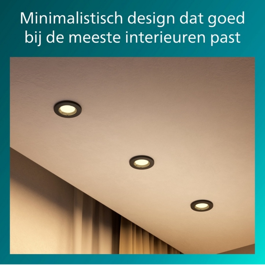 Philips - SADA 5x Podhledové svítidlo PERIDOT 1xGU10/7W/230V černá