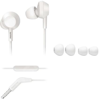Philips TAE4105WT/00 - Sluchátka s mikrofonem JACK 3,5 mm bílá