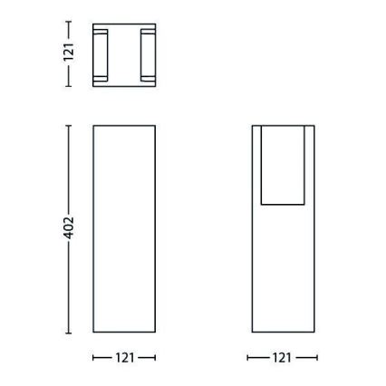 Philips - Venkovní  lampa BRIDGE 1xE27/14W/230V IP44 40,2 cm