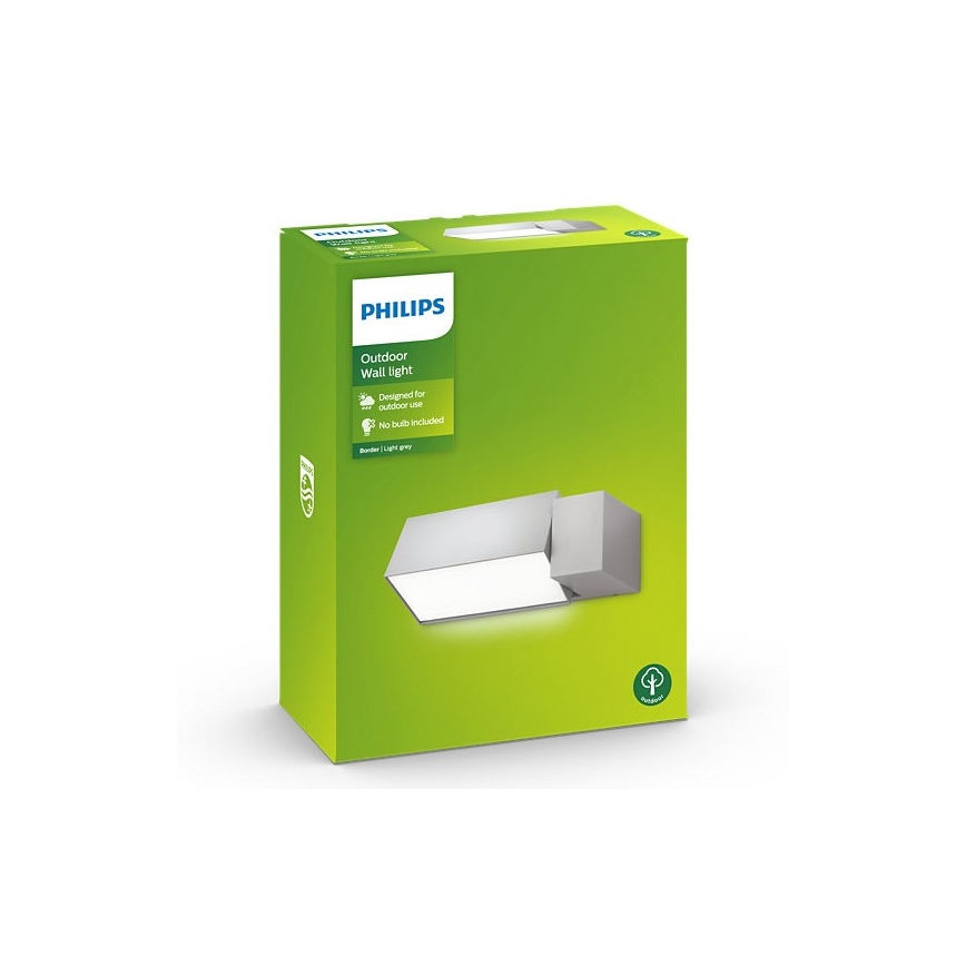Philips - Venkovní nástěnné svítidlo BORDER 1xE27/23W/230V IP44 šedá