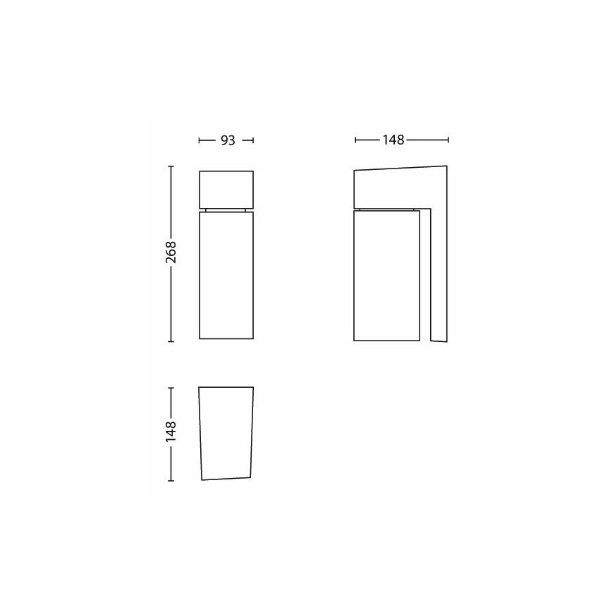 Philips - Venkovní nástěnné svítidlo BORDER 1xE27/23W/230V IP44 šedá