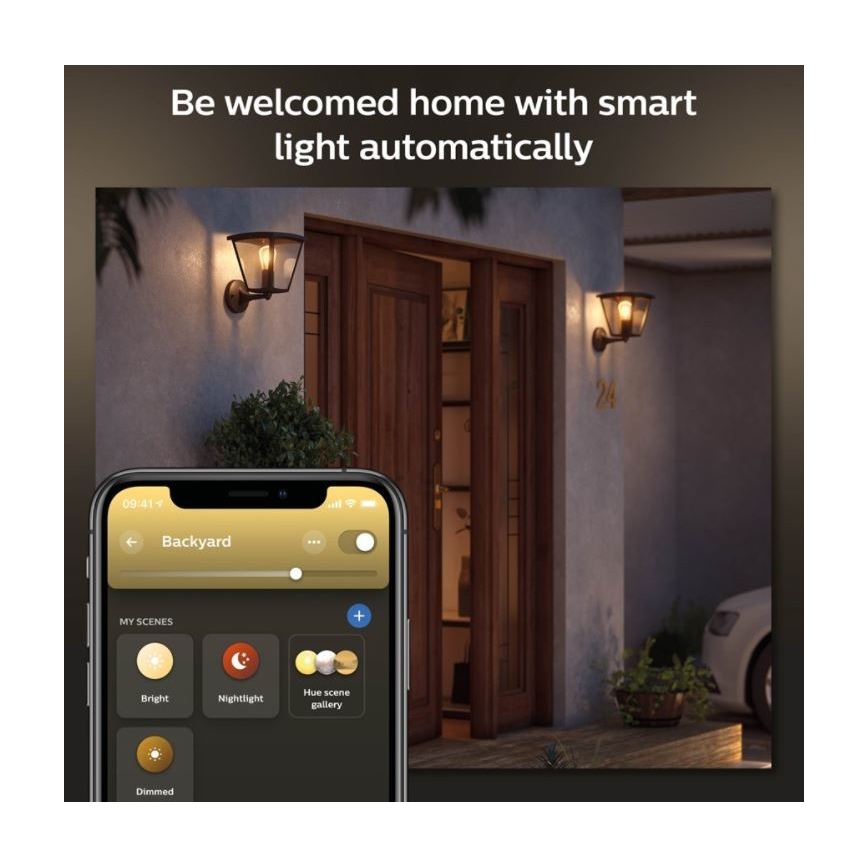 Philips - Stmívatelné venkovní nástěnné svítidlo Hue INARA 1xE27/7W/230V Wi-Fi IP44