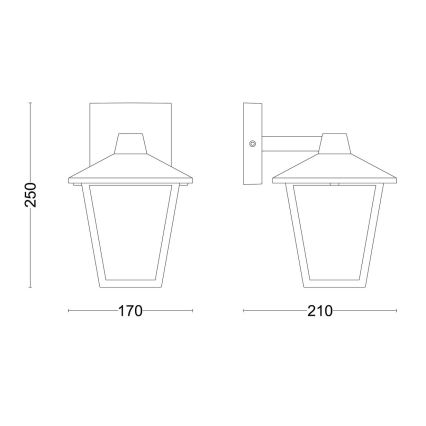 Philips - Venkovní nástěnné svítidlo KINNO 1xE27/25W/230V IP44