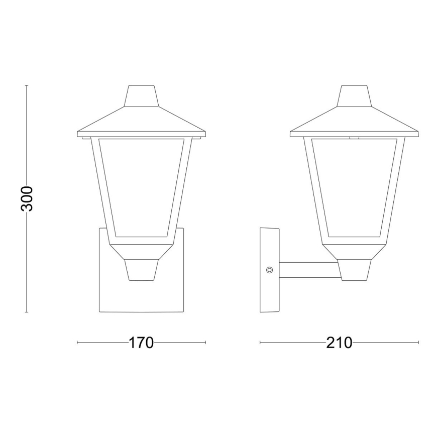 Philips - Venkovní nástěnné svítidlo KINNO 1xE27/25W/230V IP44