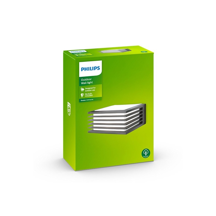 Philips - Venkovní nástěnné svítidlo 1xE27/15W/230V IP44 antracit