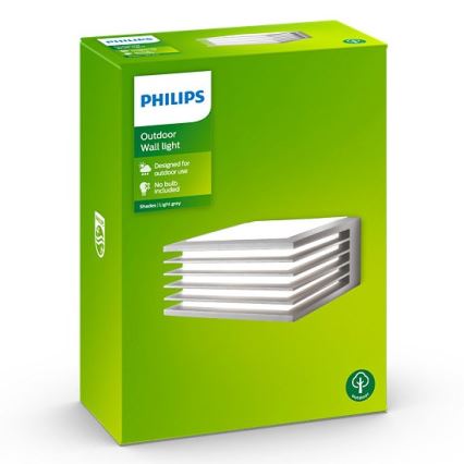 Philips - Venkovní nástěnné svítidlo SHADES 1xE27/15W/230V IP44 šedá