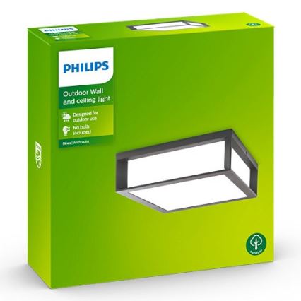 Philips - Venkovní stropní svítidlo SKIES 2xE27/14W/230V IP44 antracit