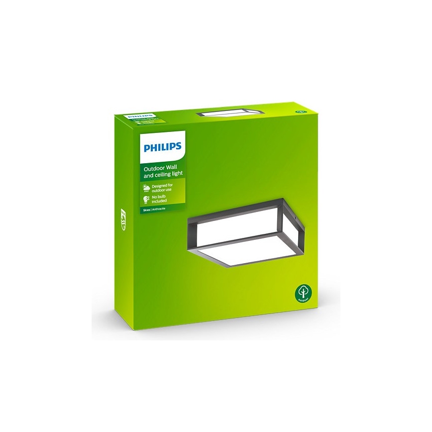 Philips - Venkovní stropní svítidlo SKIES 2xE27/14W/230V IP44 antracit