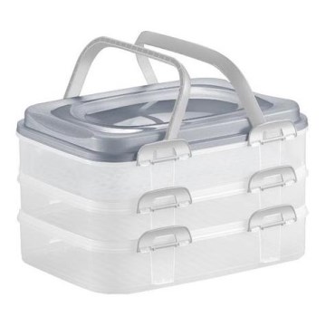 Piknik box s uchy 3 patra/šedá