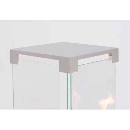 Planika - Venkovní plynový krb 142x36 cm 8kW 1xAAA šedá + ochranný kryt