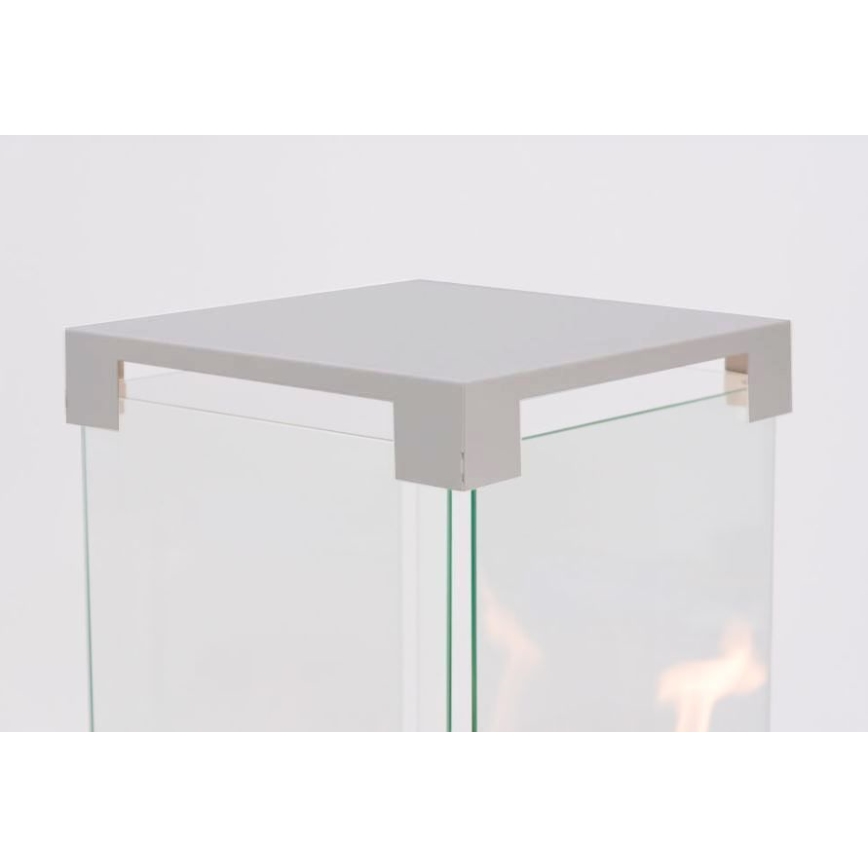 Planika - Venkovní plynový krb 142x36 cm 8kW 1xAAA šedá + ochranný kryt