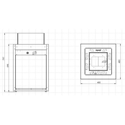 Planika - Venkovní plynový krb 79,7x48 cm 10kW 1xAAA černá + ochranný kryt