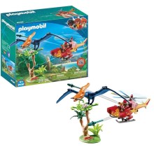 Playmobil - Dětská stavebnice vrtulník s Pterodactylem 39 ks