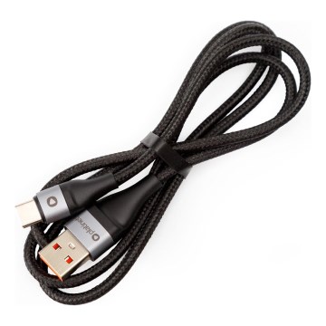 Pletený USB kabel USB-A / USB-C konektor 18W 1m černá