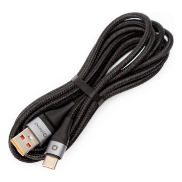 Pletený USB kabel USB-A / USB-C konektor 18W 2m černá