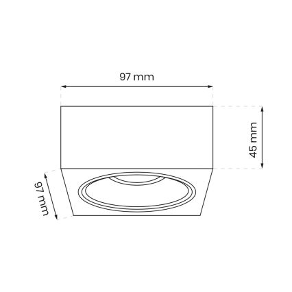 Podhledové bodové svítidlo BALI 1xGU5,3/MR16/25W/12V hranatý černá