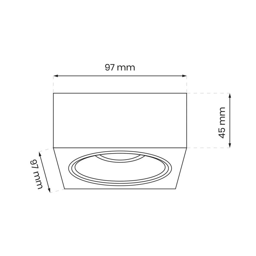 Podhledové bodové svítidlo BALI 1xGU5,3/MR16/25W/12V hranatý černá