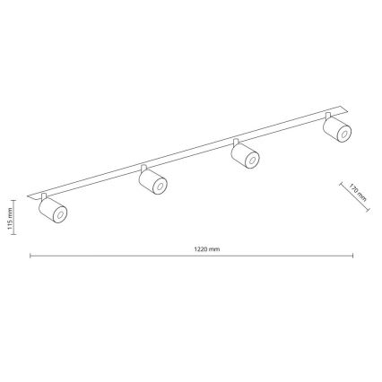 Podhledové bodové svítidlo NEX 4xGU10/10W/230V černá