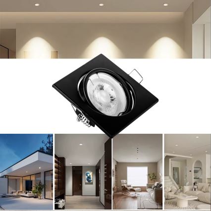 Podhledové svítidlo 1xGU10/MR16/10W/230V 9x9 cm černá