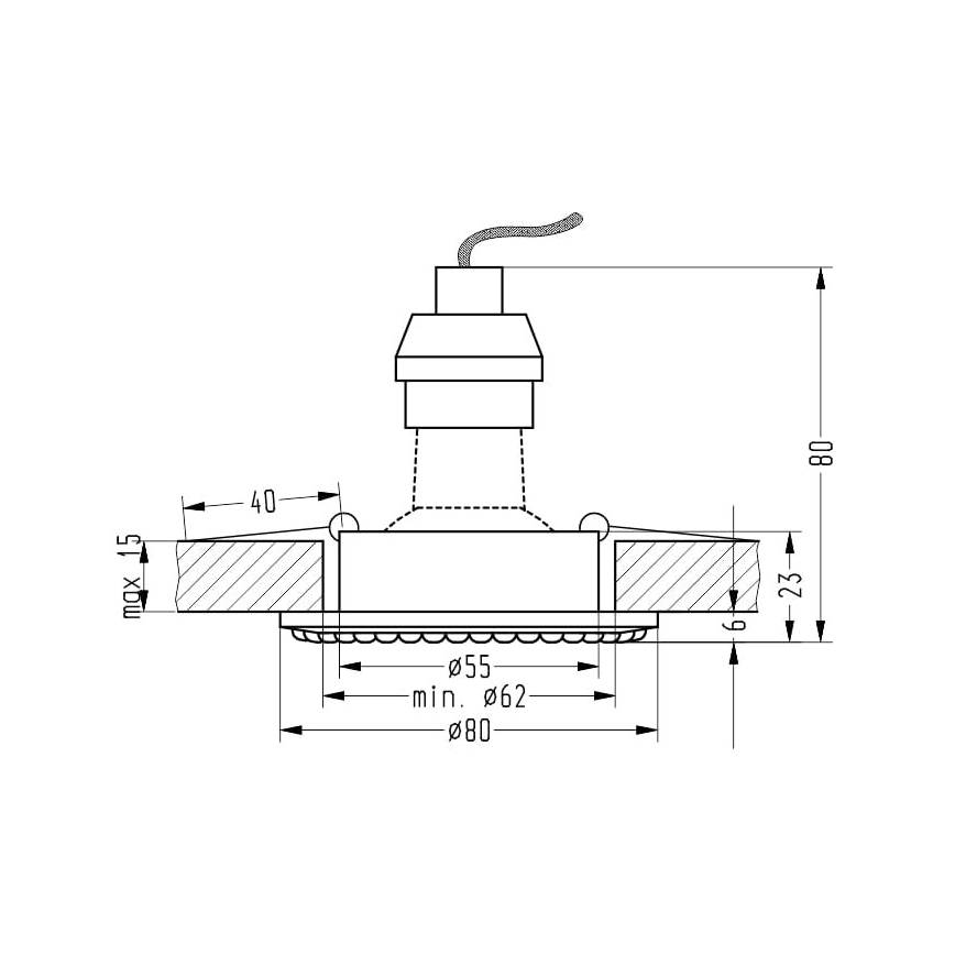 Podhledové svítidlo SOC 1xGU10/50W/230V