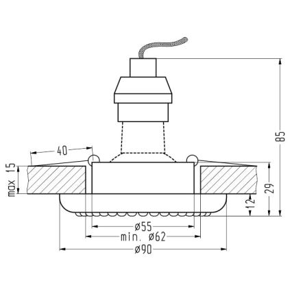 Podhledové svítidlo SOC 1xGU10/50W/230V