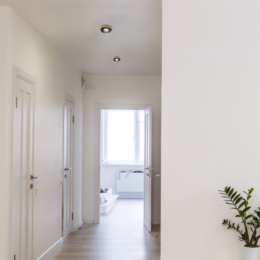 Podhledové svítidlo TOBBY 1xGU10/20W/230V pr. 11,5 cm dub/černá