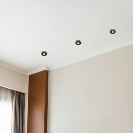 Podhledové svítidlo TOBBY 1xGU10/20W/230V pr. 11,5 cm dub/černá