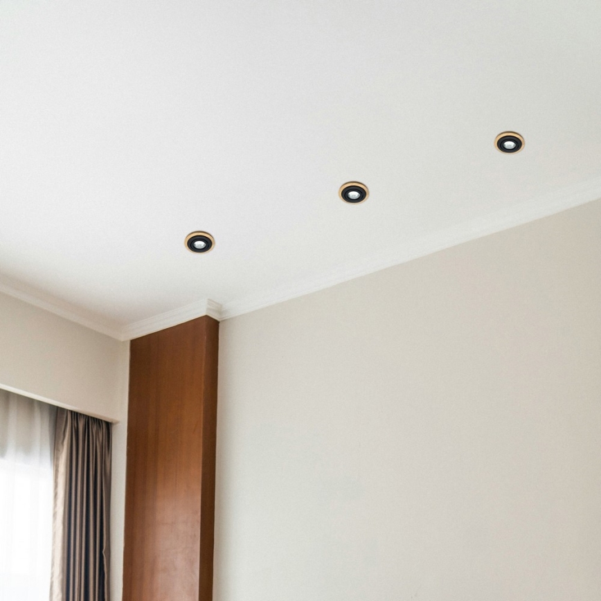 Podhledové svítidlo TOBBY 1xGU10/20W/230V pr. 11,5 cm dub/černá