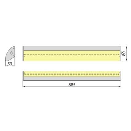 Podlinkové svítidlo AVRA T5 1xG5/21W/230V 4000K stříbrná