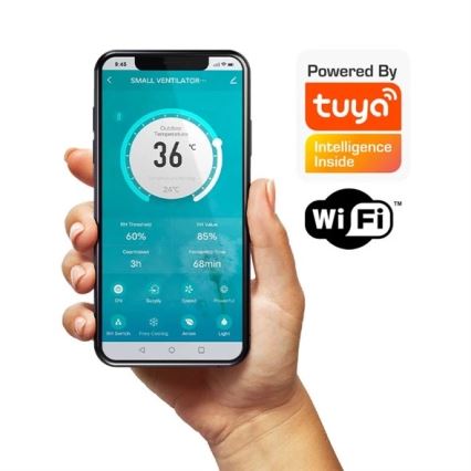 Pokojová rekuperační jednotka 12W Wi-Fi Tuya + dálkové ovládání